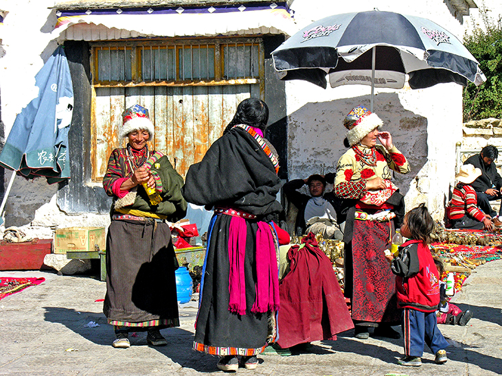 Lokale bevolking in Lhasa, Tibet