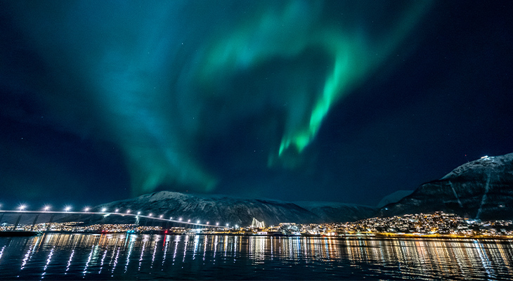 Noorderlicht in Tromsø, Noorwegen