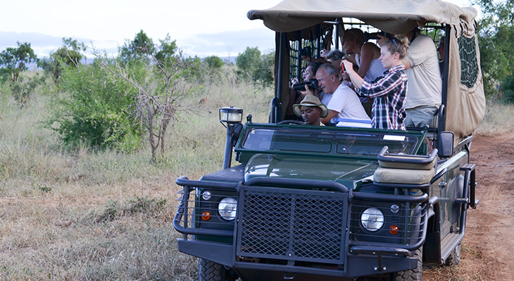 Jeep in Mlilwana Nationaal Park, Swaziland