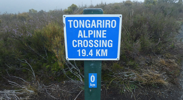 Startpunt Tongariro Alpine Crossing