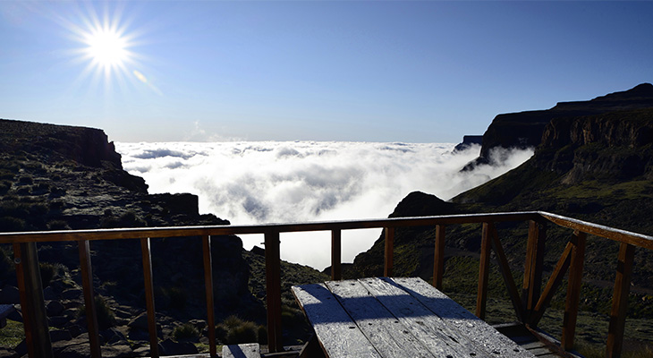 Uitzichtsplek bij Sani Pass