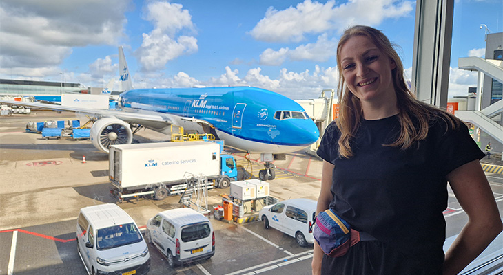 Celina op Schiphol