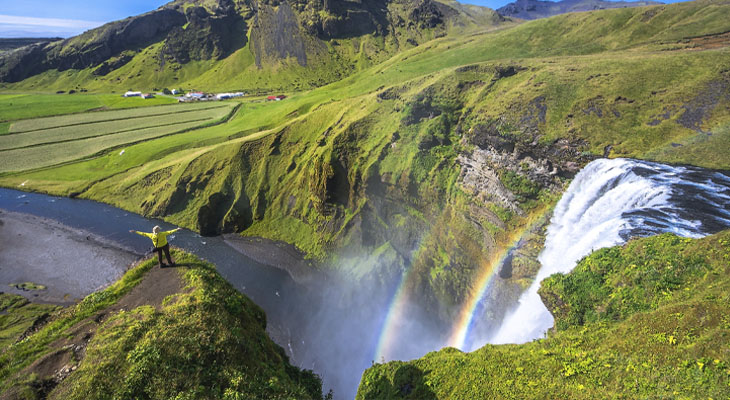 Skogafoss regenboog IJsland