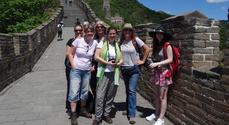 Groep op de Chinese Muur, China