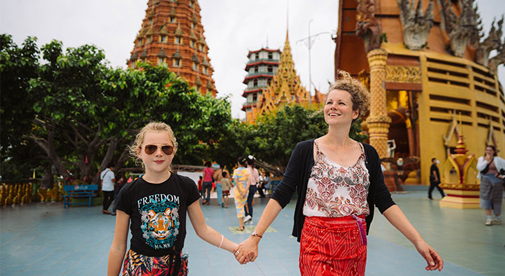 Moeder en dochter in Thailand