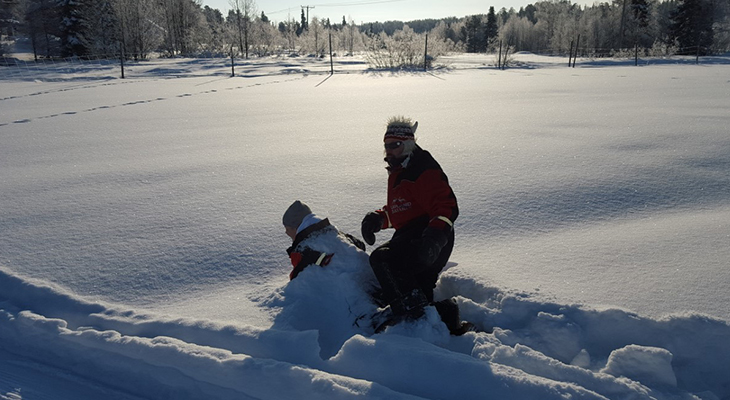 Sneeuwgevecht in Lapland