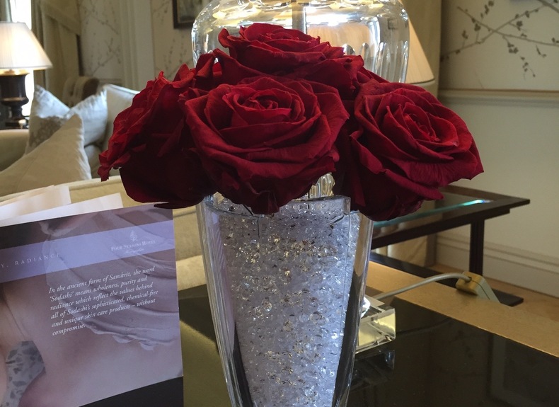 Preserved roses red in vase