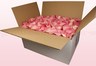 Caja de 24 litros con pétalos de rosa liofilizados de color rosa dulce.  