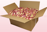 Caja de 24 litros con pétalos de rosa liofilizados de color rosa pasión.  