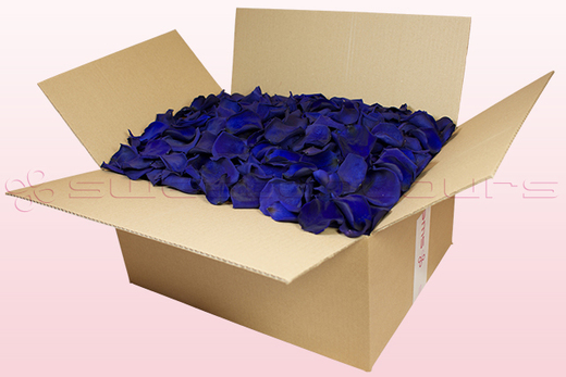 Confezione da 24 litri con petali di rosa stabilizzata di colore blu scuro. 
