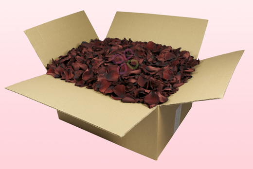 Confezione da 24 litri con petali di rosa stabilizzata di colore cioccolato. 