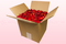 Caja de 8 litros con pétalos de rosa liofilizados de color rojo claro.  