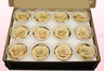 12 Preserved Rose heads, Champagne, Size M
