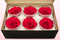 6 Preserved Rose Heads, Cranberry, Size XL
