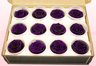 12 konservierte Rosenköpfe, Violett, Größe M