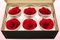6 Geconserveerde Rozenkoppen Rood, Maat L