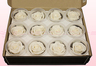 12 Rosas Sin Tallo Preservadas, Blanco, Tamaño M