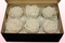 6 Preserved Rose Heads, White, Size XL
