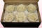 6 Preserved Rose Heads, Off White, Size XL
