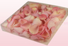 1 litre box with soft pink coloured freeze dried rose petals