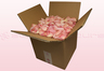 Caja de 8 litros con pétalos de rosa liofilizados de color rosa pálido