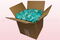 8 litre box with turquoise coloured preserved rose petals