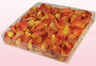 1 litre box with dark orange freeze dried rose petals