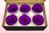 6 Preserved Rose Heads, Violet Pink, Size XL
