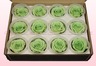 12 Preserved Rose Heads, Mint Green, Size M