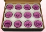 12 konservierte Rosenköpfe, Lavendel, Größe M