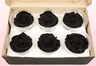 6 Preserved Rose Heads, Black, Size L