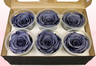 6 Preserved Rose Heads, Grey, Size XL