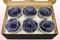 6 Preserved Rose Heads, Grey, Size XL