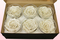 6 Preserved Rose Heads, Satin white, Size XL