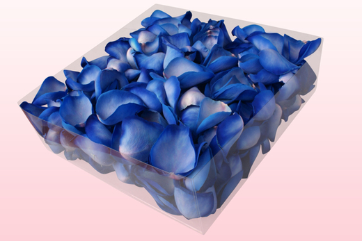 2 Liter Verpackung mit gefriergetrockneten Rosenblättern in der Farbe Blau